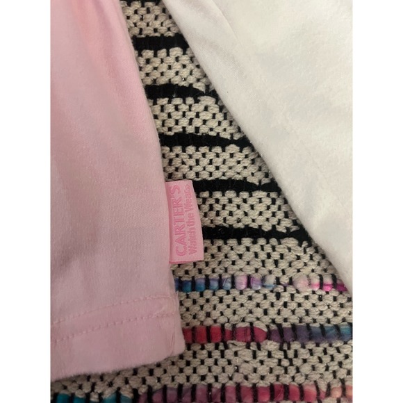 Vintage Carters Watch the Wear Long Sleeve Pink and Stripes Graphic Tee 24m - Picture 6 of 7